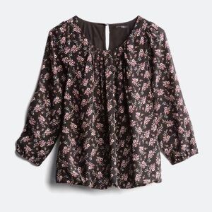 Papermoon Fanchon Sheer Sleeve Blouse Black Small